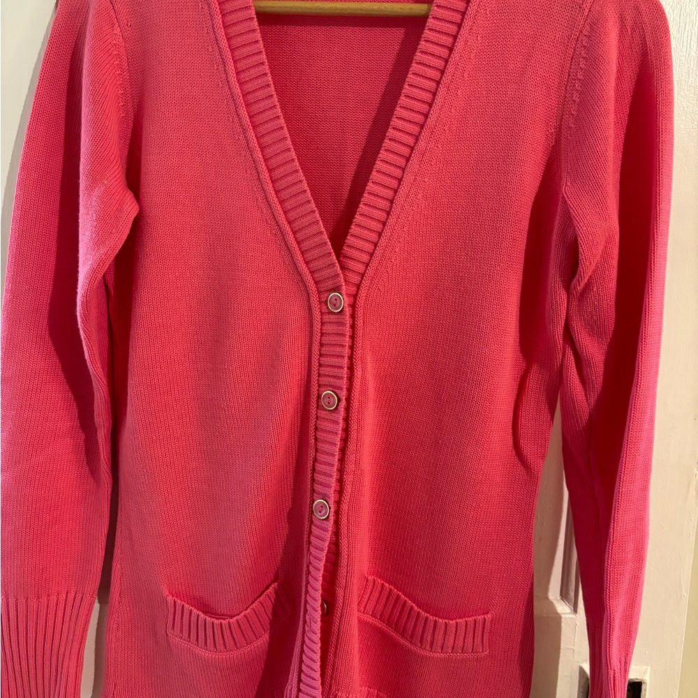 Isaac Mizrahi Pink Button-Up Cardigan